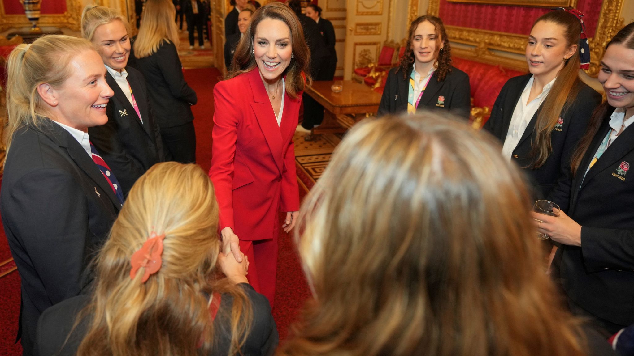 England's World-Cup-winning women's rugby squad attend Kate reception ...