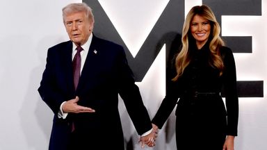 US President Donald Trump and his wife Melania arrive for the premiere of the documentary film