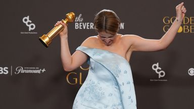 Hamnet star Jessie Buckley won Best Actress in a Drama for her performance in Hamnet. Photo: Chris Pizzello/AP
