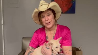 Mickey Rourke condemned the Go Fund Me page in a video shared on social media. Photo: @mickey_rourke_/Instagram