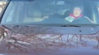 Renee Nicole Good can be seen at the wheel before shooting.