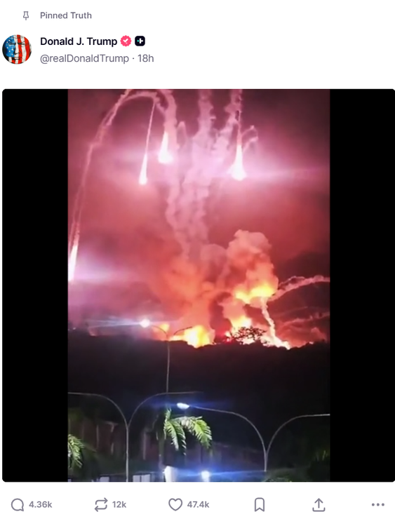 Trump posted a video using Creedence Clearwater Revival's Fortunate Son. Pic: Truth Social.