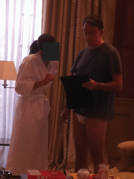 Lord Mandelson is pictured in his underwear in some photos released. Pic: US Department of Justice