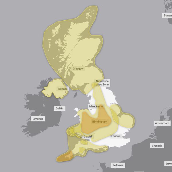 A weather warning map for 8 January. Pic: Met Office