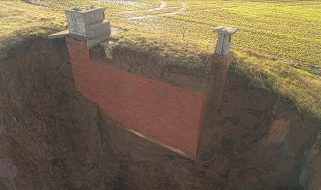 Yorkshire Cold War nuclear bunker hangs on a cliff edge and is close to falling into the sea