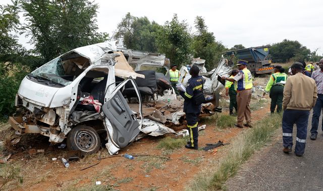 At least 11 killed in second deadly minibus-truck crash in a week in South Africa