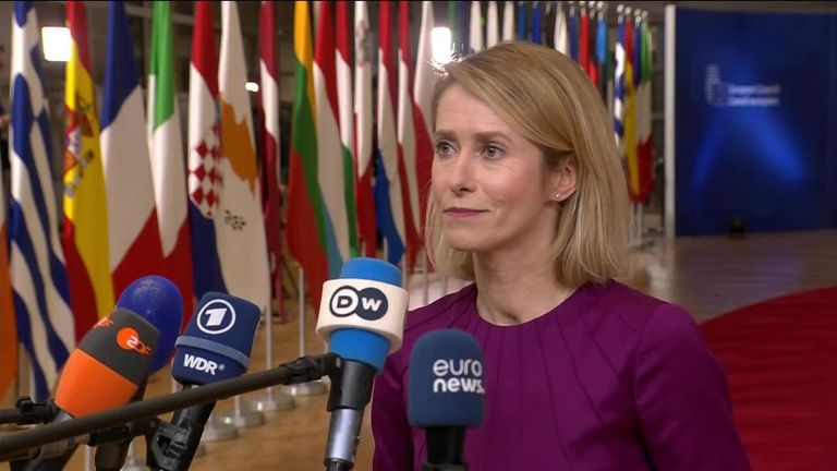 Kaja Kallas speaks in Brussels ahead of emergency leaders summit on Greenland
