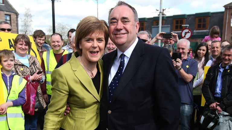 Nicola Sturgeon fell out with her former mentor and predecessor as first minister, Alex Salmond. Pic: PA
