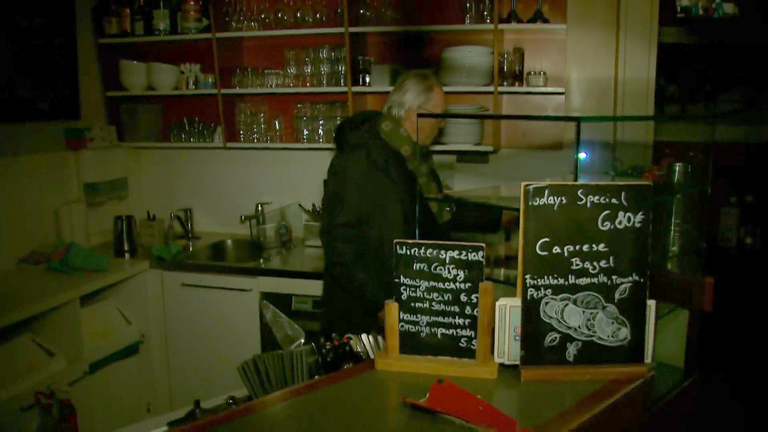 A cafe owner's business has been hit by the blackout