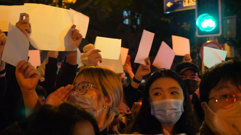 The White Paper Protests erupted in 2022 in reaction to China's extreme COVID-19 restrictions