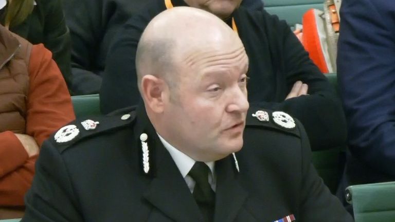 Craig Guildford, chief constable of West Midlands Police, giving evidence to MPs earlier this month. Pic: PA