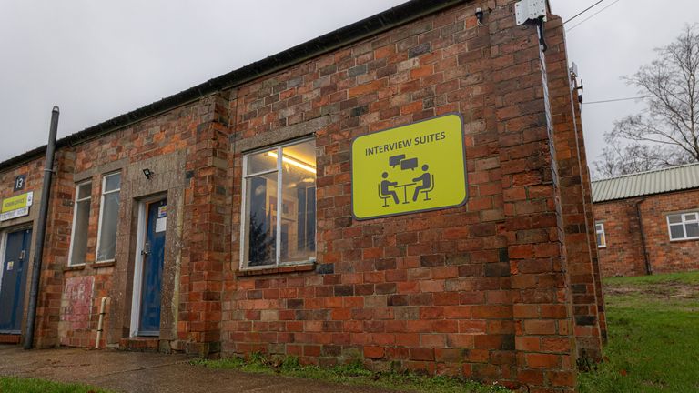 Signs have appeared recently at the camp. Pic: Home Office