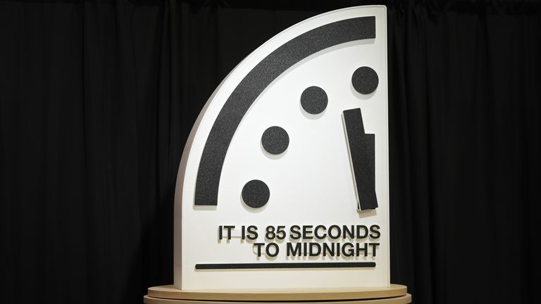 The Doomsday Clock. Pic: AP
