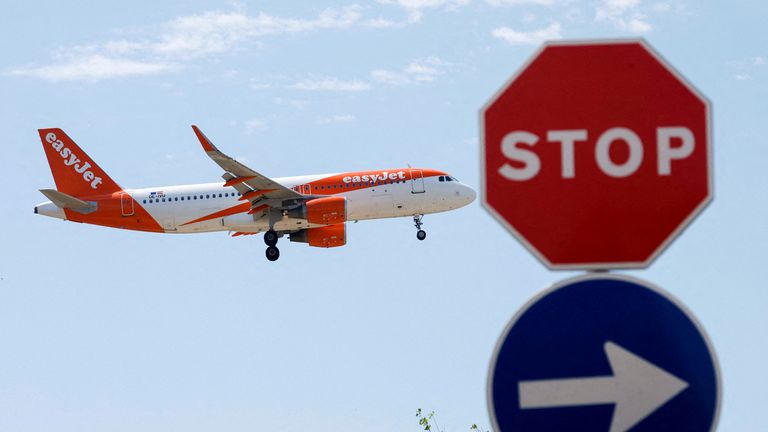 Several easyJet flights have been cancelled or diverted. Pic: Reuters