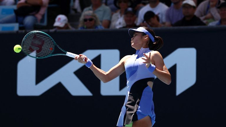 Raducanu said she will be 'pragmatic' after her exit from the first Grand Slam of the tennis season. Pic: Reuters
