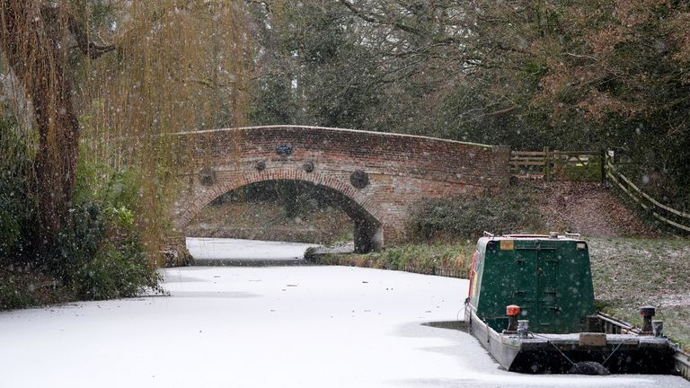 ... as well as on the Basingstoke Canal near Dogmersfield. Pics: PA
