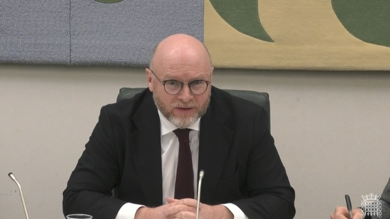 Chair of the Business and Trade select committee, Liam Byrne. Pic. Parliament TV.