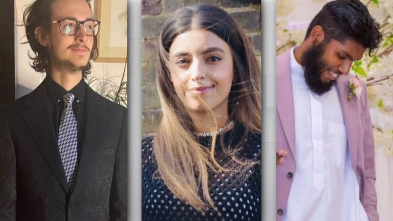 (L-R) Lewie Chiaramello, Heba Muraisi and Kamran Ahmed have ended their hunger strike