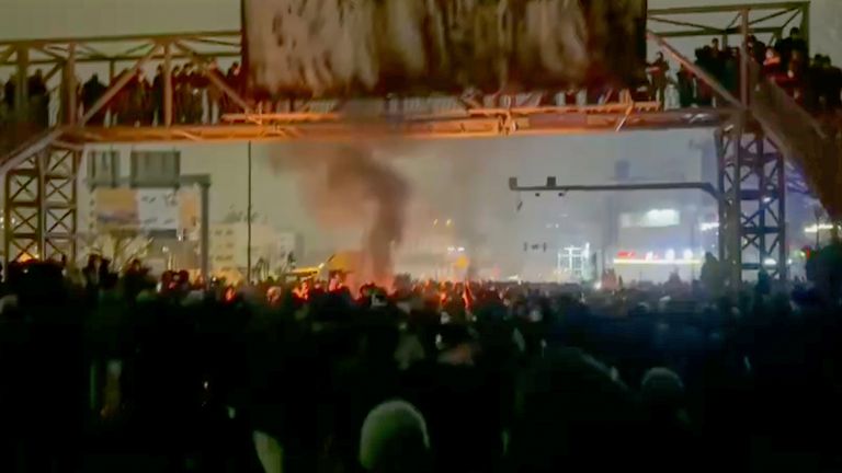 People protested despite the intensifying crackdown in Iran. Pic: AP