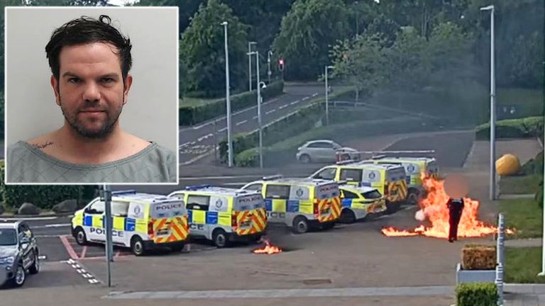 Jamie Taylor launched petrol bombs outside a police station in West Lothian. Pics: Police Scotland/Crown Office