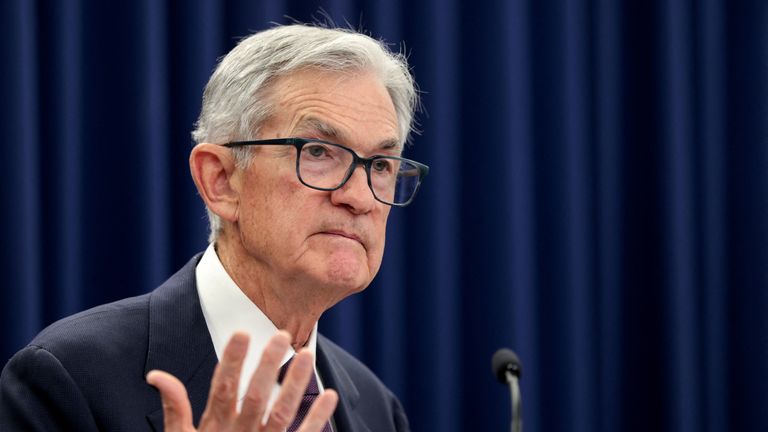 US Federal Reserve chair Jerome Powell during a press conference on 28 January, 2026. Pic: Reuters/Jonathan Ernst