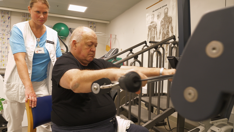 Peter now works out several times a week