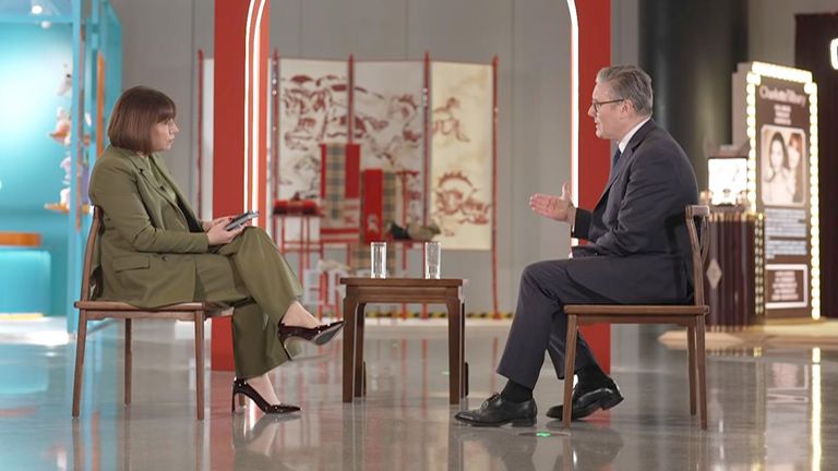 Sir Keir Starmer was speaking to Beth Rigby during a three-day visit to China.