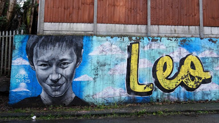 A mural in Birmingham dedicated to Leo. Pic: PA