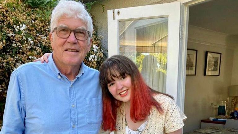 Lillia with her grandad, who died of MND