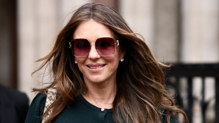 Liz Hurley outside the High Court. Pic: Reuters