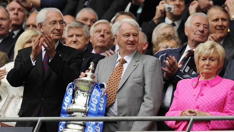Lord Triesman with Sir Bobby Robson at the 2008 FA Cup Final. File pic: Reuters
