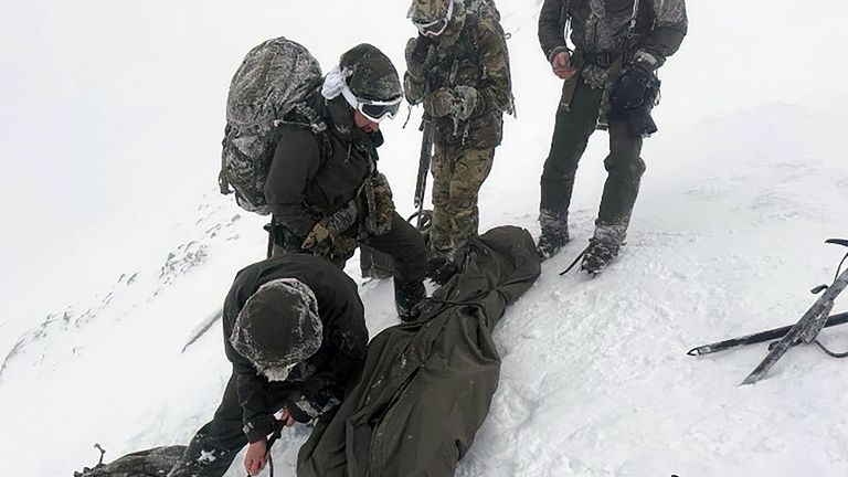 Marines on a training exercise saved the life of a stranded climber on Ben Nevis. Pic: MoD/Crown Copyright/PA
