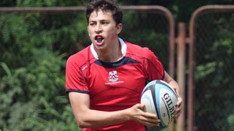 Seb playing rugby before his accident. Pic: Sebastian Gomez-Pena