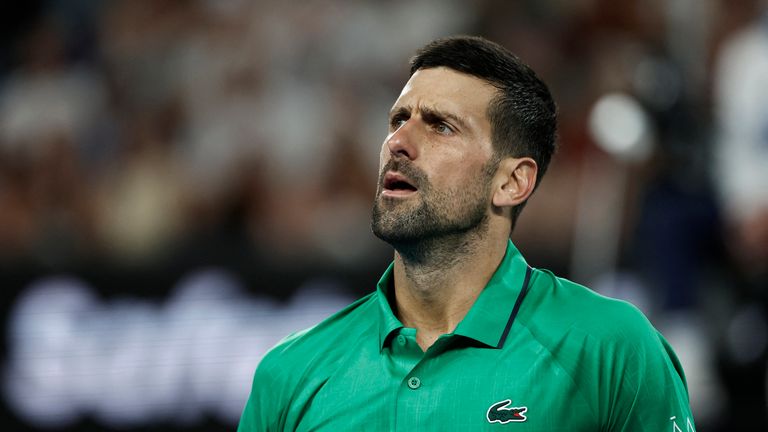 Novak Djokovic during his third round match at the 2026 Australian Open. Pic: Reuters