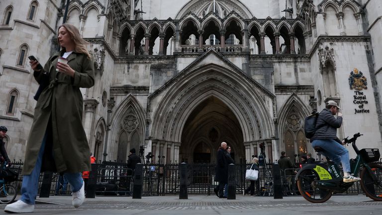 The case at The Royal Courts of Justice is set to last nine weeks. Pic: Reuters