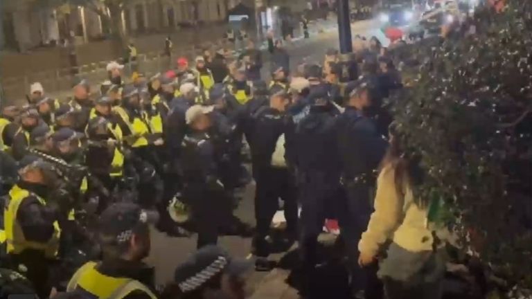 Protests outside the Iranian embassy in London. Pic: Supplied by Ana