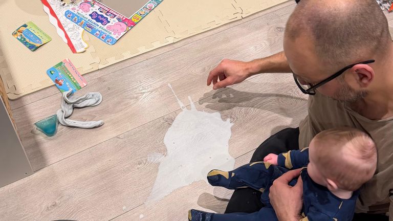 Rhys Edwards says his son was vomiting 'all day'