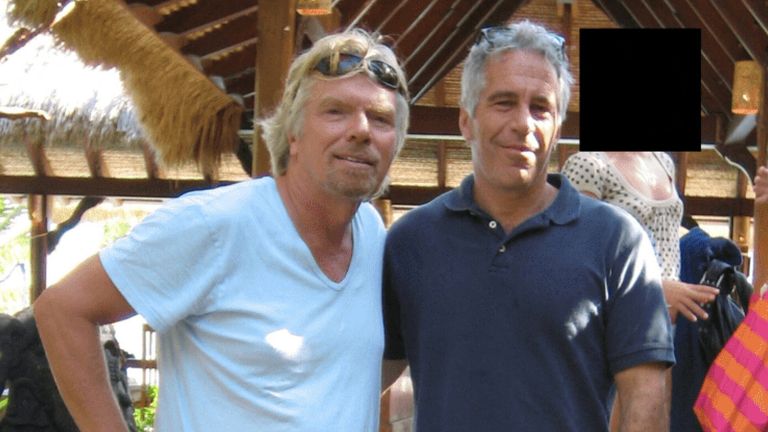 Jeffrey Epstein and Richard Branson in a photo released from the Epstein files in December 2025. Pic: Reuters