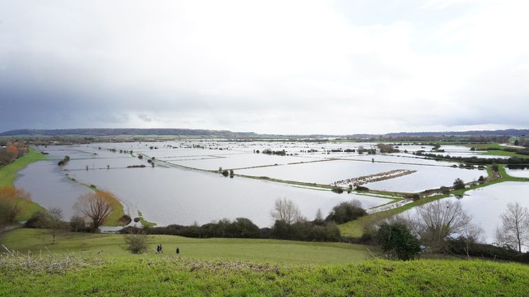 Floodwater in Burrowbridge, Somerset, earlier this week. Pic: Zoe Head-Thomas/ PA