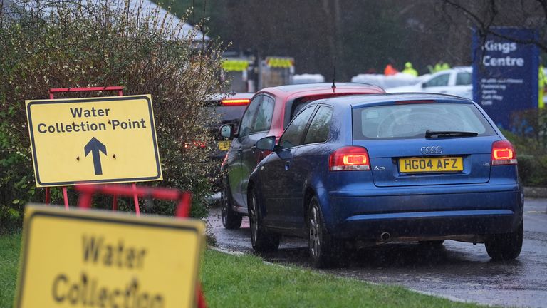 SEW said it carried out 5,700 deliveries of bottled water over the weekend. Pic: PA