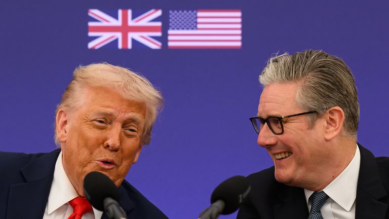 Starmer will not want to upset Trump during his trip to China. Pic: PA
