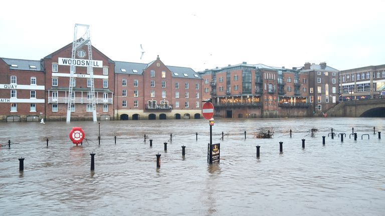 Flooding in York. Pic: PA