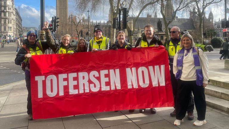 Lillia's family walked from Southampton to Downing Street as part of their campaign to widen access to Tofersen 