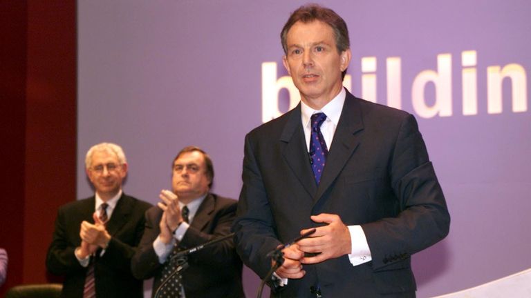 Labour's general secretary Lord Triesman claps during Tony Blair's party conference speech in Brighton in 2001. File pic: PA