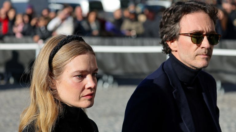Model Natalia Vodianova ve Christian Dior CEO'su Antoine Arnault cenaze töreninde Fotoğraf: Reuters