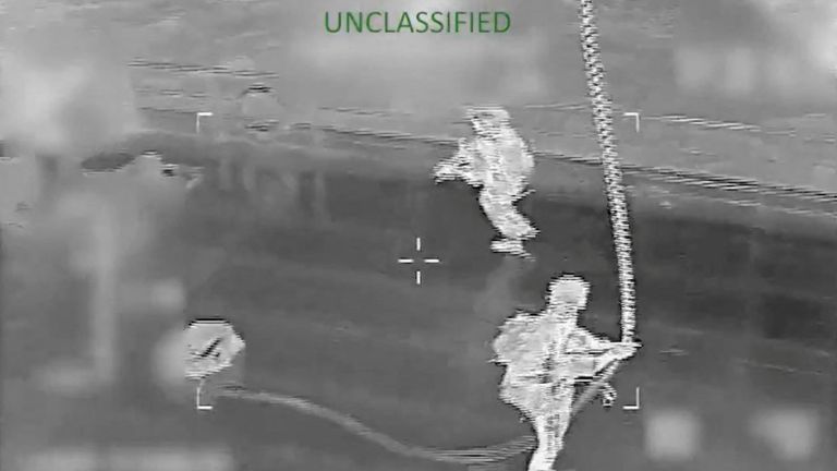Footage from a video released by US Southern Command shows the Venezuela-linked tanker Veronica at sea, in this screen grab taken from a han