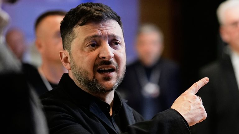 Ukraine's President Volodymyr Zelenskyy criticised Europe in his speech. Pic: AP