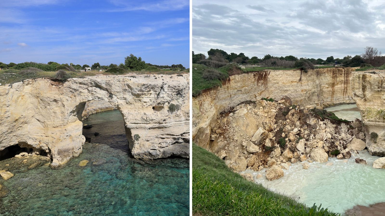 Italy's 'Lovers' Arch' collapses into the sea on Valentine's Day
