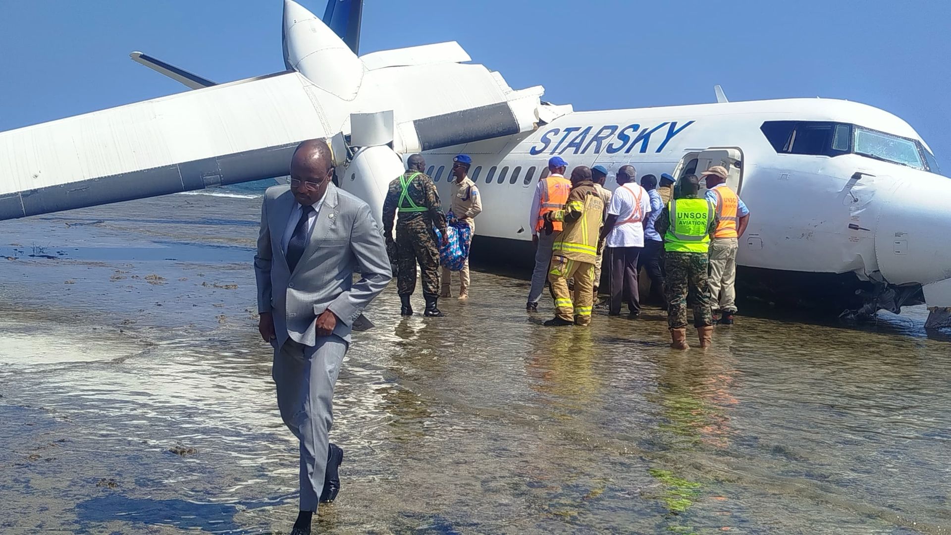 Plane ends up in ocean after emergency landing and all 55 people on board survive