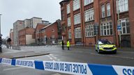 The scene at the campus of De Montfort University in Leicester where a "very serious incident" has occured . Picture date: Wednesday Februar